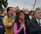 Veterans, their families and supporters hold a rally at the WWII Memorial to protest its' closing, in Washington, DC.